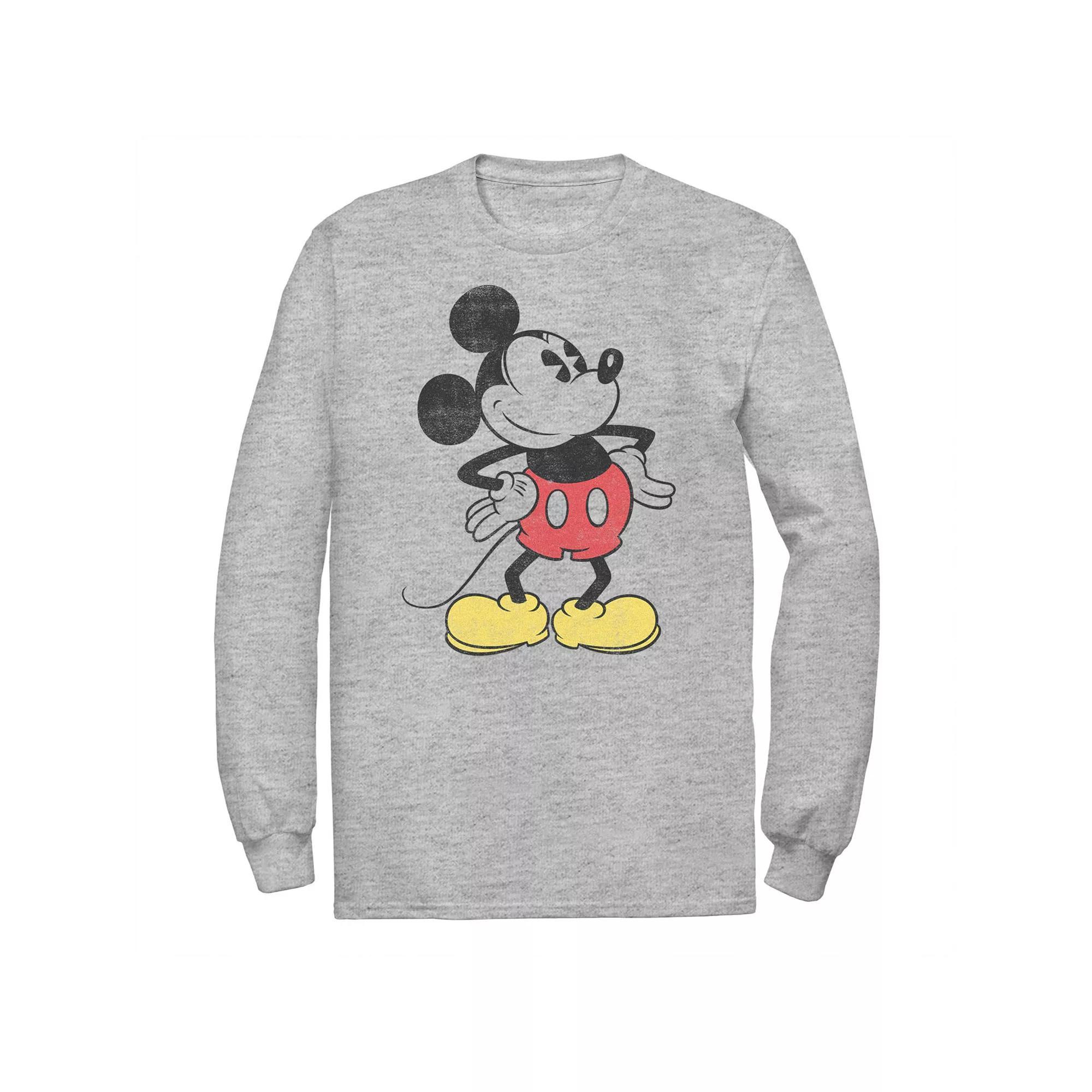 Disney's Mickey Mouse Big & Tall Hands On The Hip Pose Long Sleeve, Men's, Size: 3XL Tall, Athletic Grey Product Image