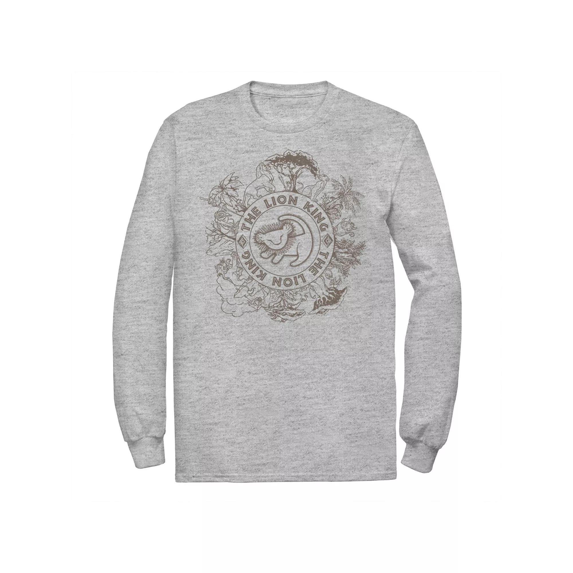 Disney's The Lion King Men's Circle Of Life Line Art Logo Tee, Size: XL, Athletic Grey Product Image