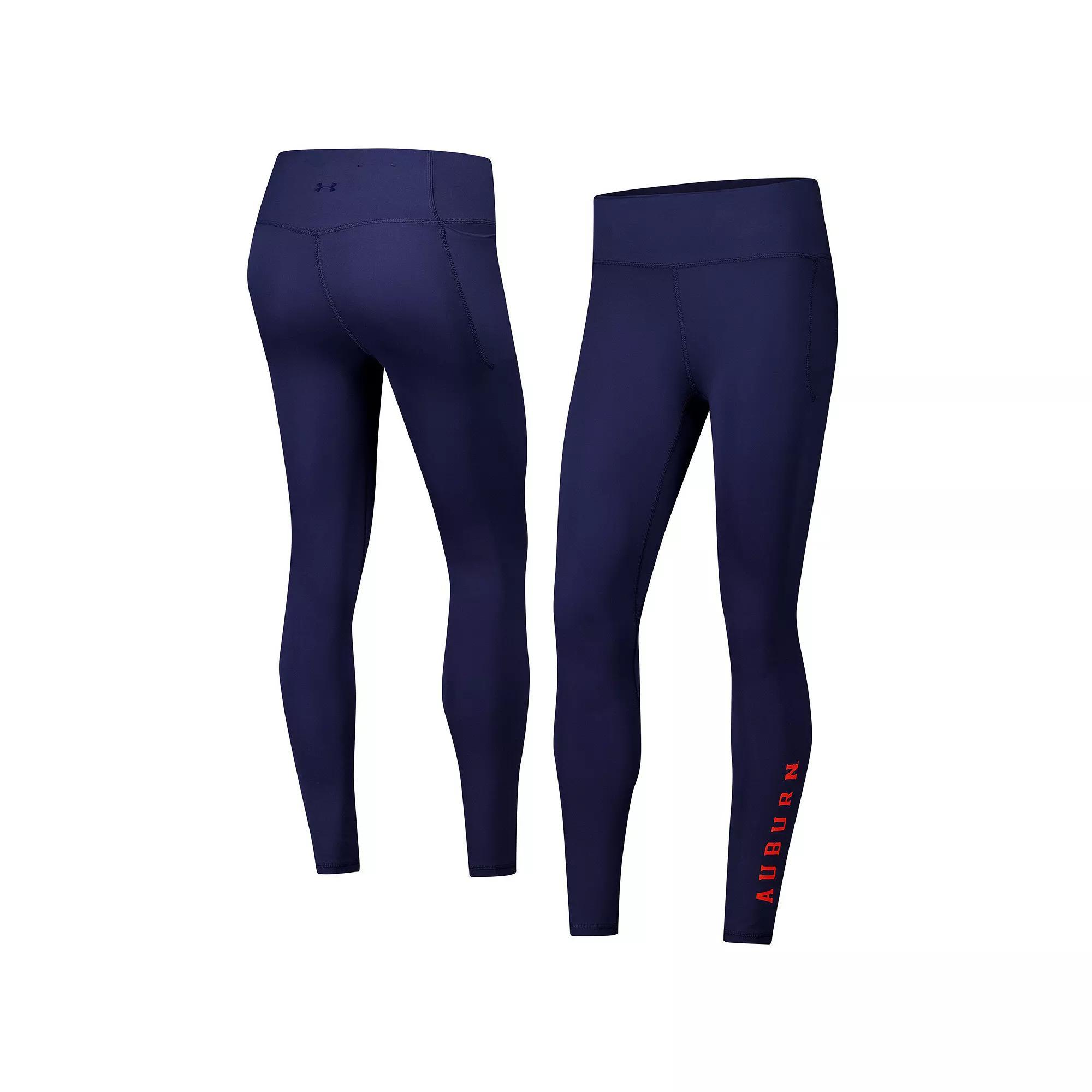 Women's Under Armour Navy Auburn Tigers Meridian Luxe Performance Leggings, Size: XL, Blue Product Image