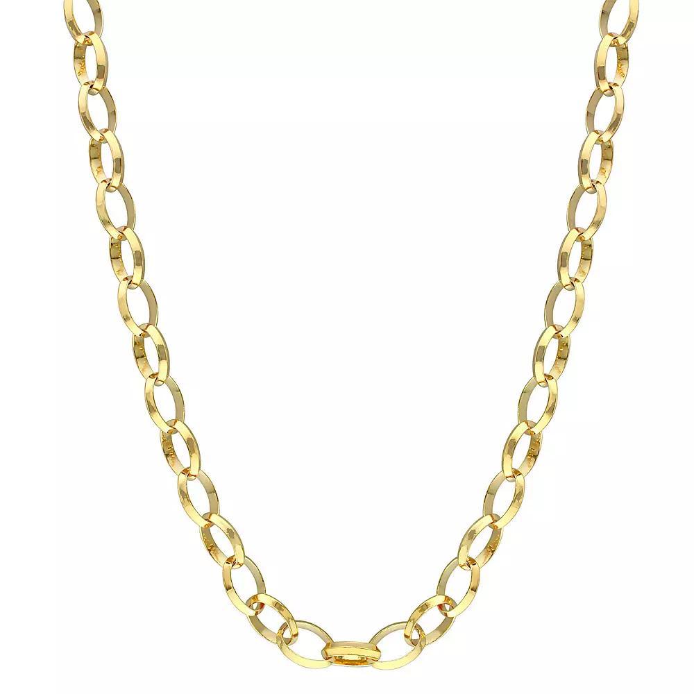 Stella Grace Sterling Silver 8 mm Rolo Chain Necklace, Womens 18k Gold Plated Product Image