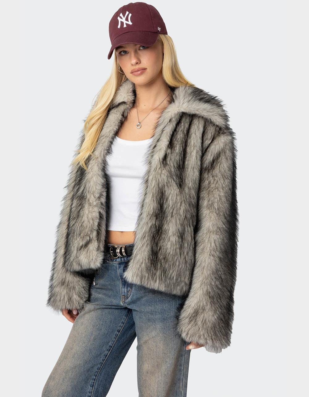 EDIKTED Mob Wife Faux Fur Jacket Product Image