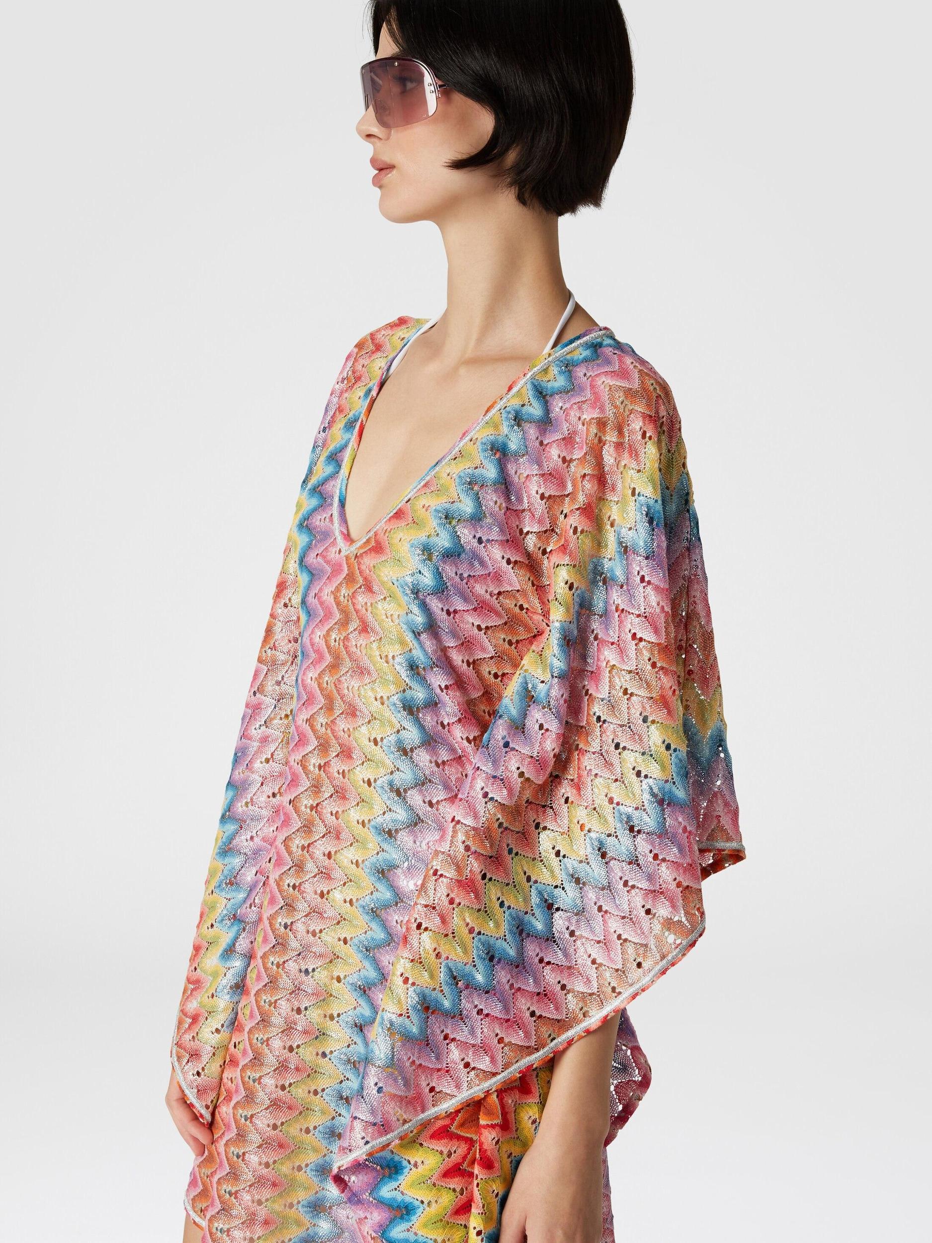 Kaftan short cover-up in coated lace Product Image