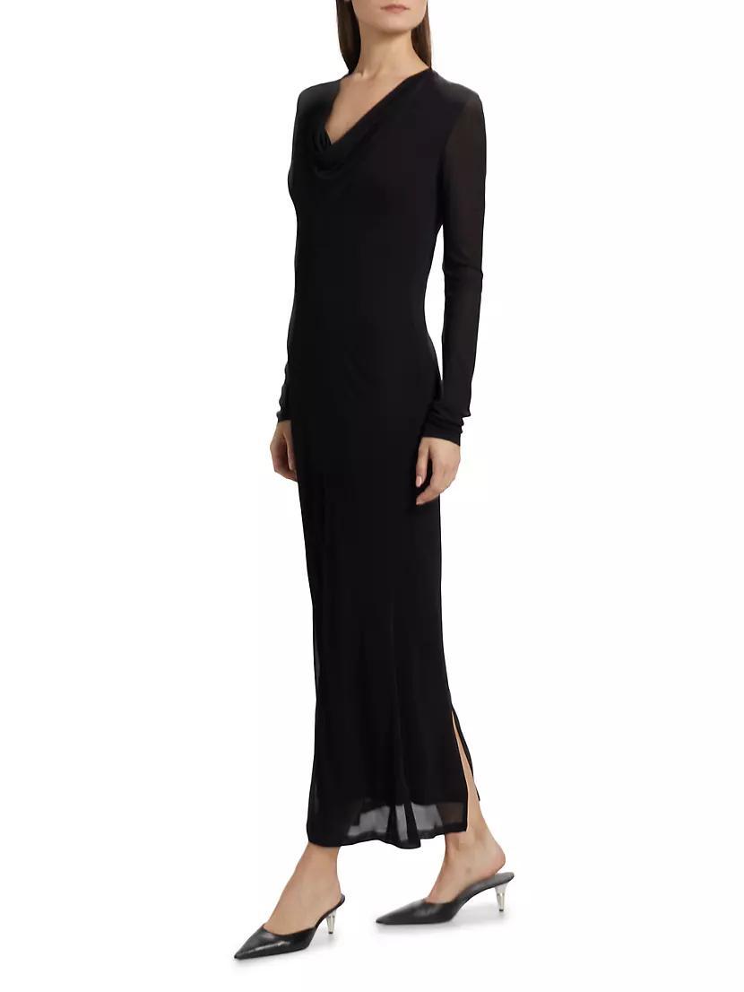 Draped V-Neck Maxi Dress Product Image