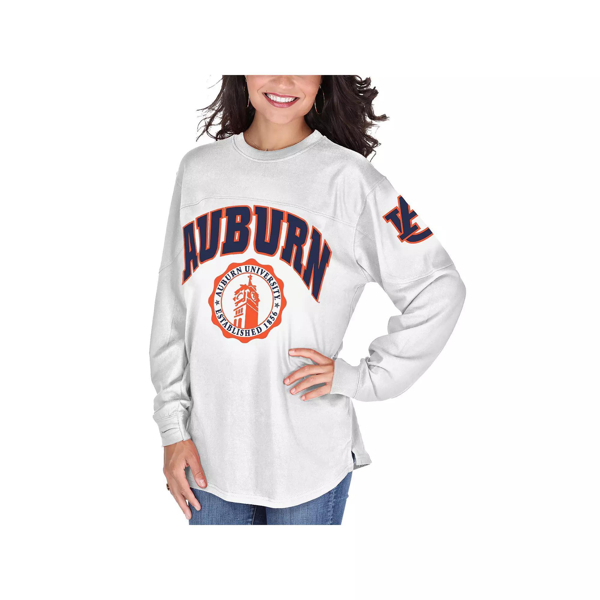 Women's White Auburn Tigers Edith Long Sleeve T-Shirt, Size: XL Product Image