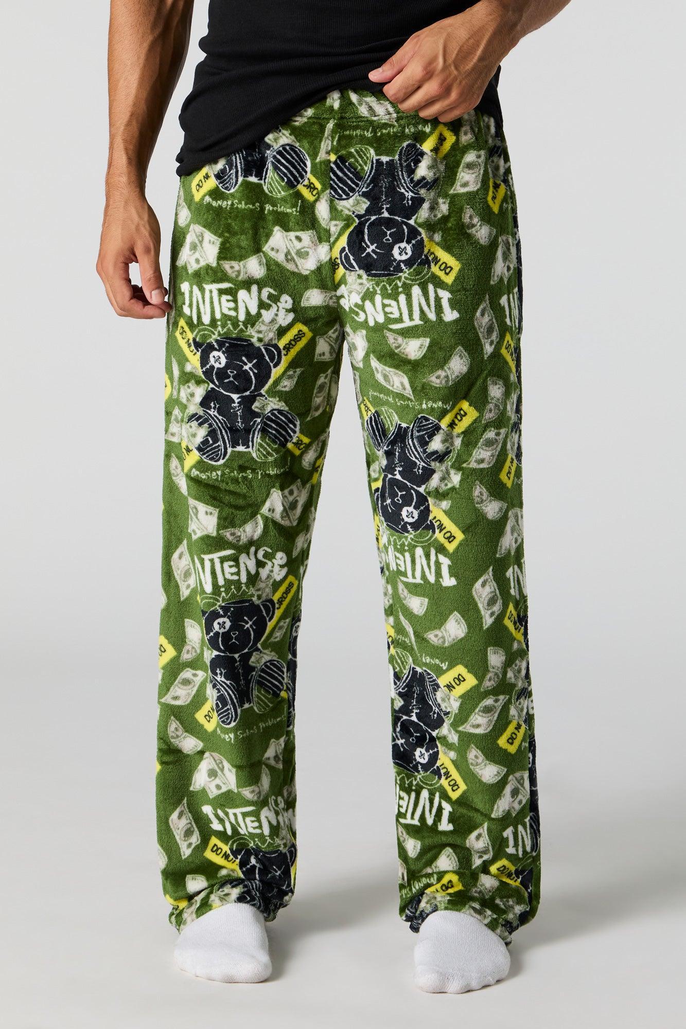 Printed Plush Pajama Pant Male Product Image