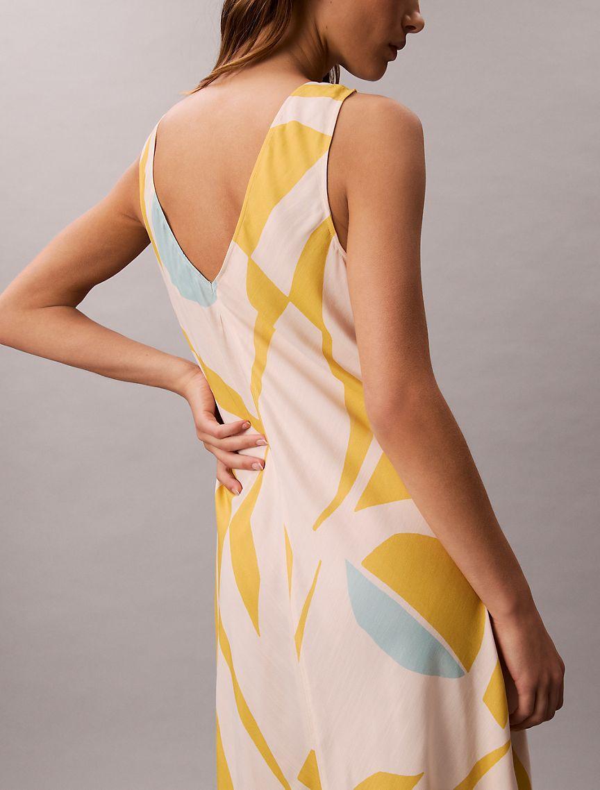 Printed V-Neck Midi Dress  Product Image