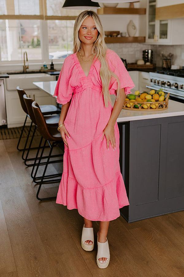 Pursuit Of Happiness Midi Dress in Pink Product Image