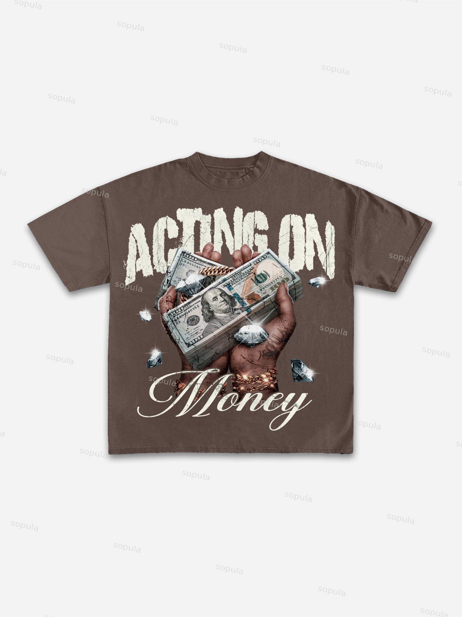 In God We Trust, In Cash We Move Vintage Graphic Cotton T-shirt Product Image