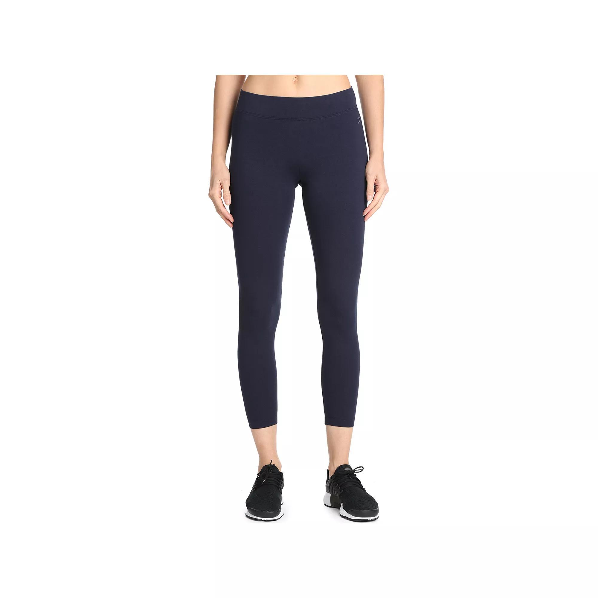 Women's Danskin Wide Waist Ankle Leggings, Size: Large, Black Navy Product Image