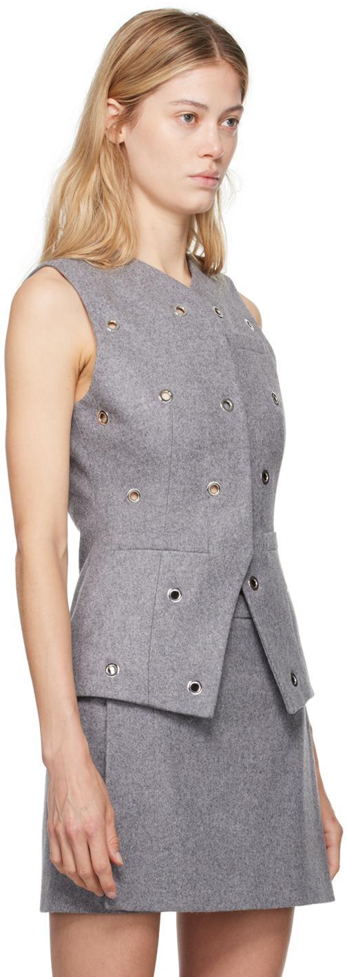 MSGM Eyelet-detail Vest In Gray Product Image