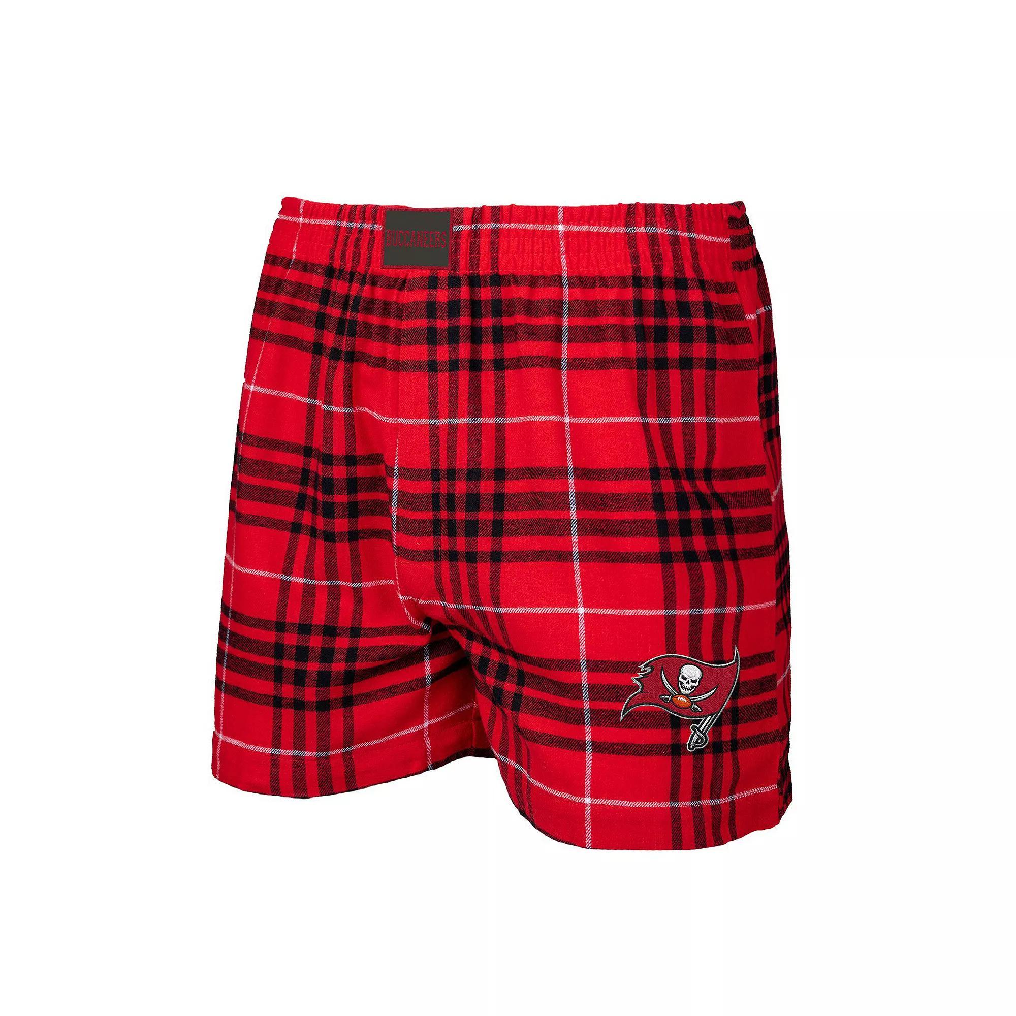 Men's Concepts Sport Red/Black Tampa Bay Buccaneers Concord Flannel Boxers, Size: 2XL Product Image
