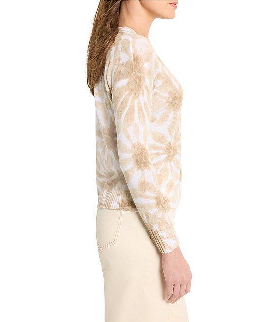 NIC + ZOE Floral Hint Knit V-Neck Long Sleeve Top Product Image