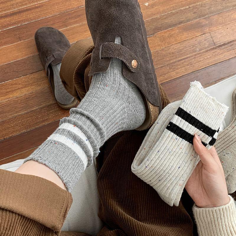 Striped Hem Crew Socks Product Image