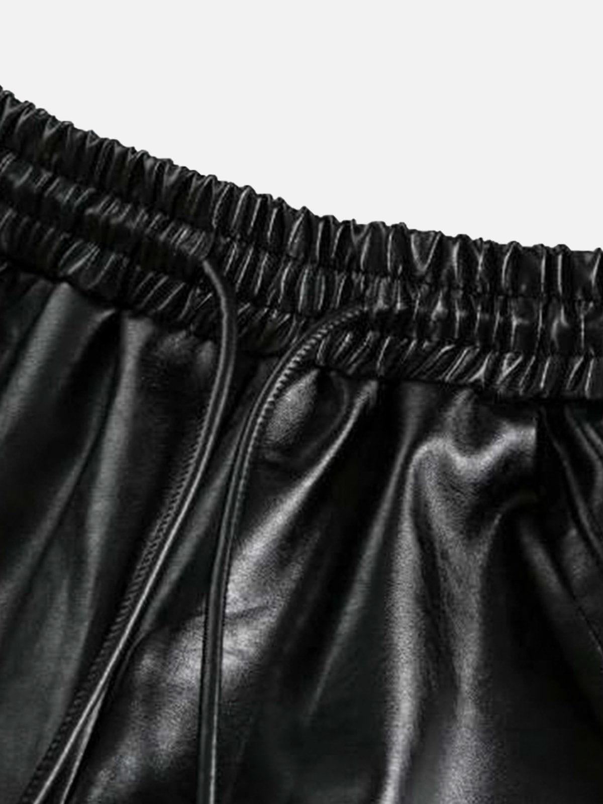 Aelfric Eden Drawstring Faux Leather Shorts Product Image