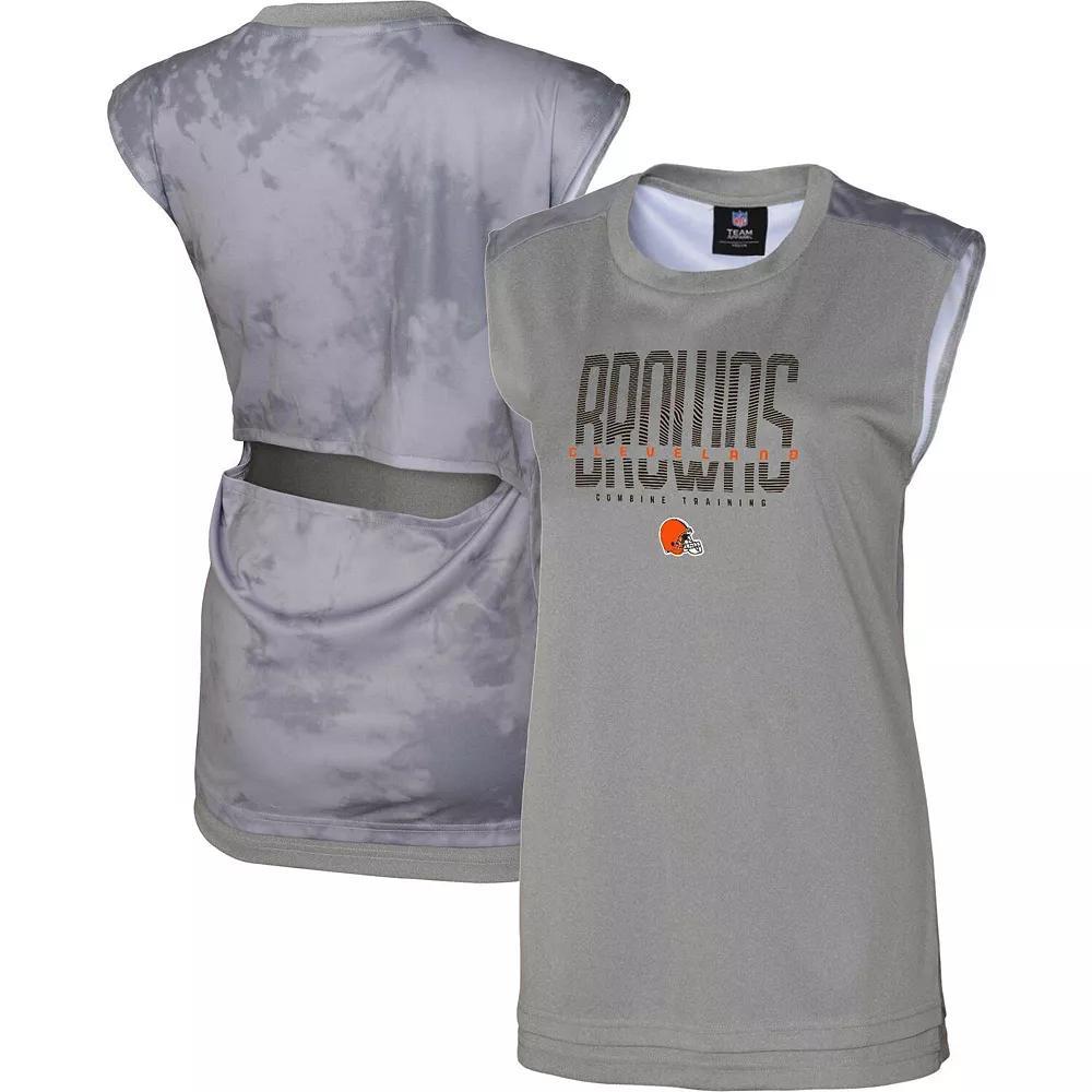Women's Gray Cleveland Browns No Sweat Tank Top, Size: 2XL, Grey Product Image