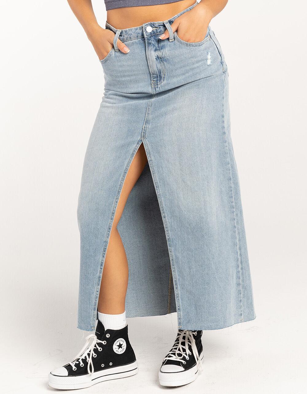 RSQ Womens Low Rise Denim Maxi Skirt - MEDIUM WASH Product Image