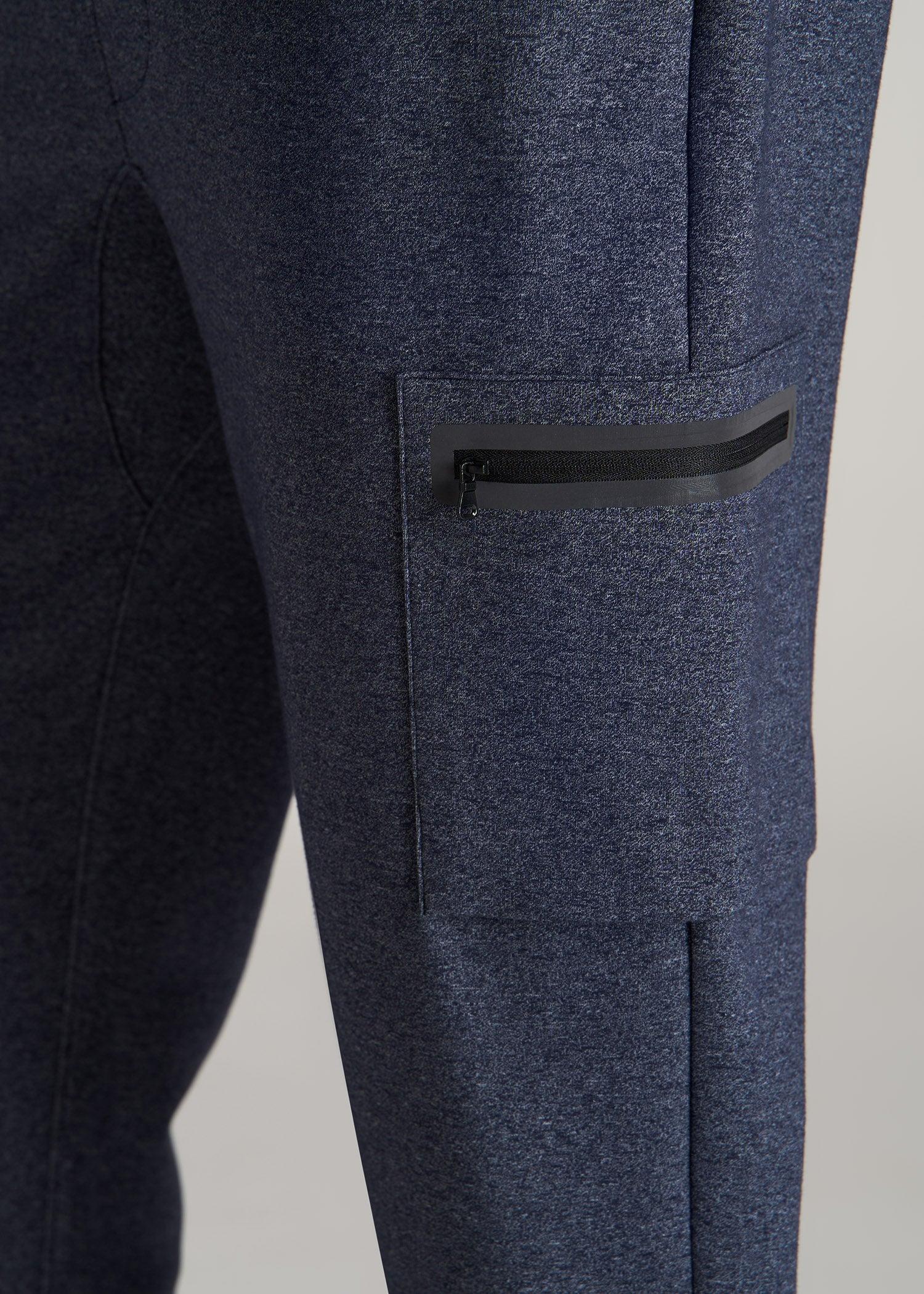 Utility Fleece Cargo Joggers for Tall Men in Evening Blue Mix Product Image