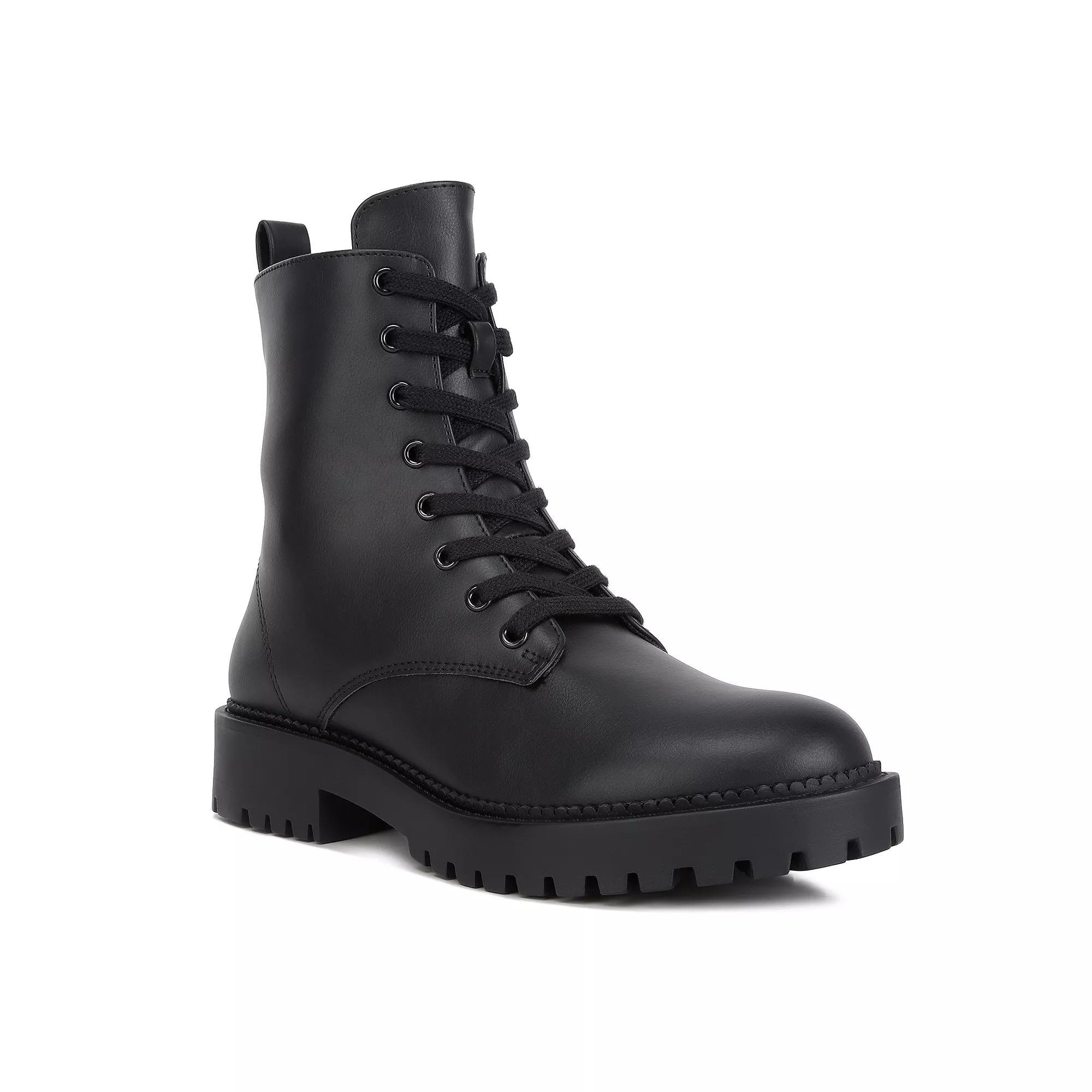 London Rag Forter Women's Faux Leather Lace Up Boots, Size: 5, Black Product Image