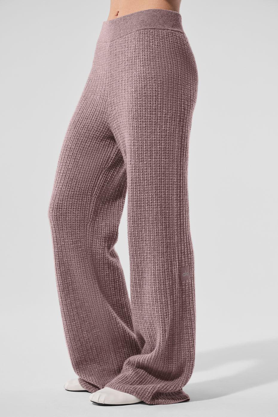 Cashmere High-Waist Plush Waffle Pant - Mushroom Heather Product Image