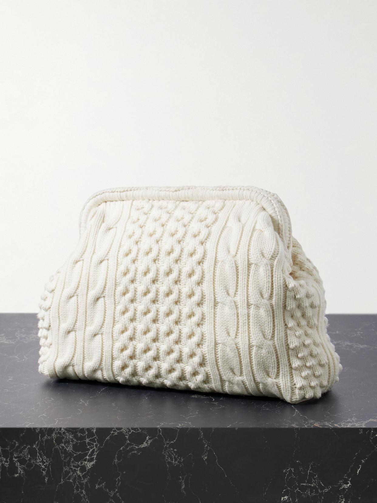 GABRIELA HEARST Agon Cable-knit Cashmere Clutch In Ivory Product Image