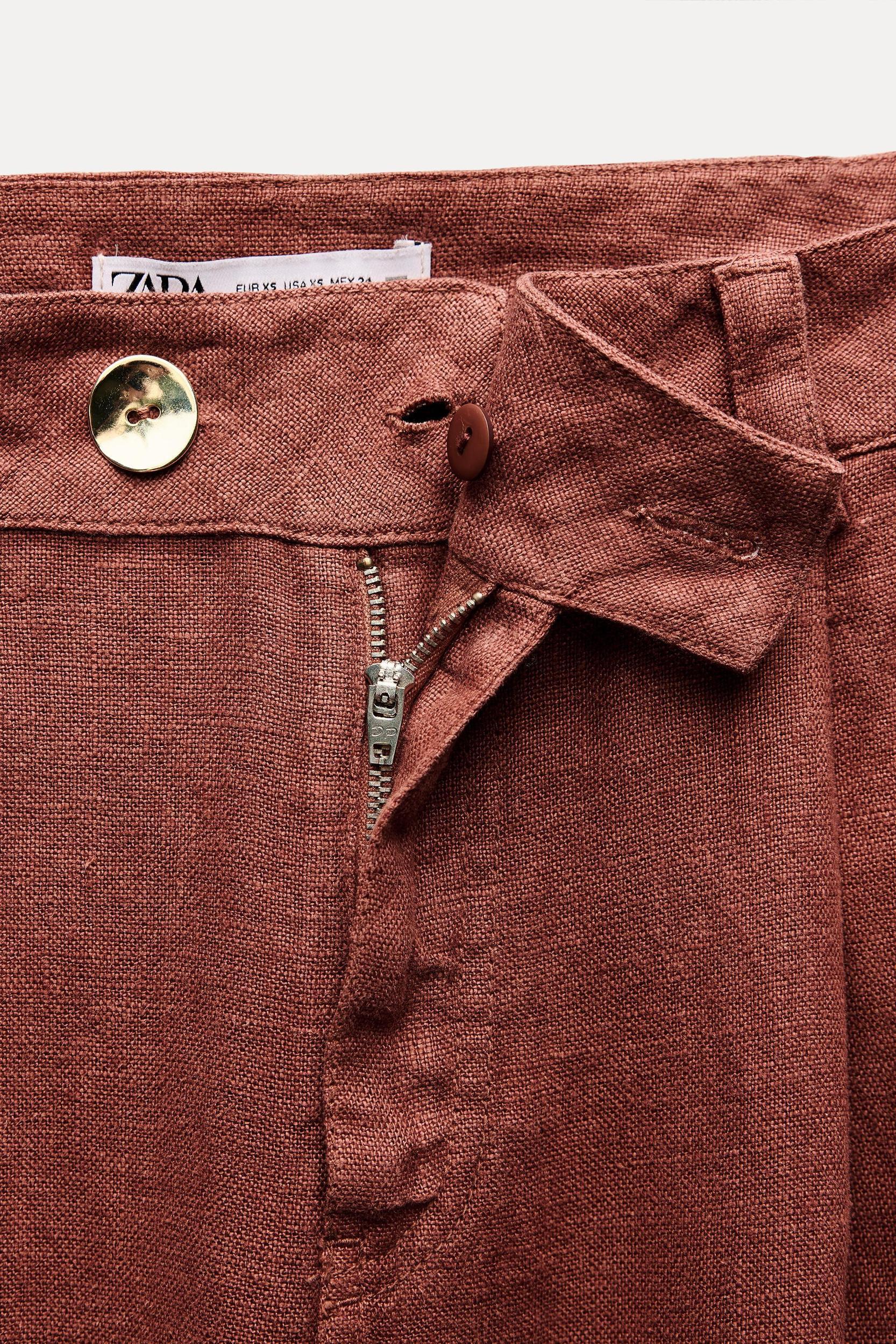 WIDE LEG 100% LINEN PANTS Product Image