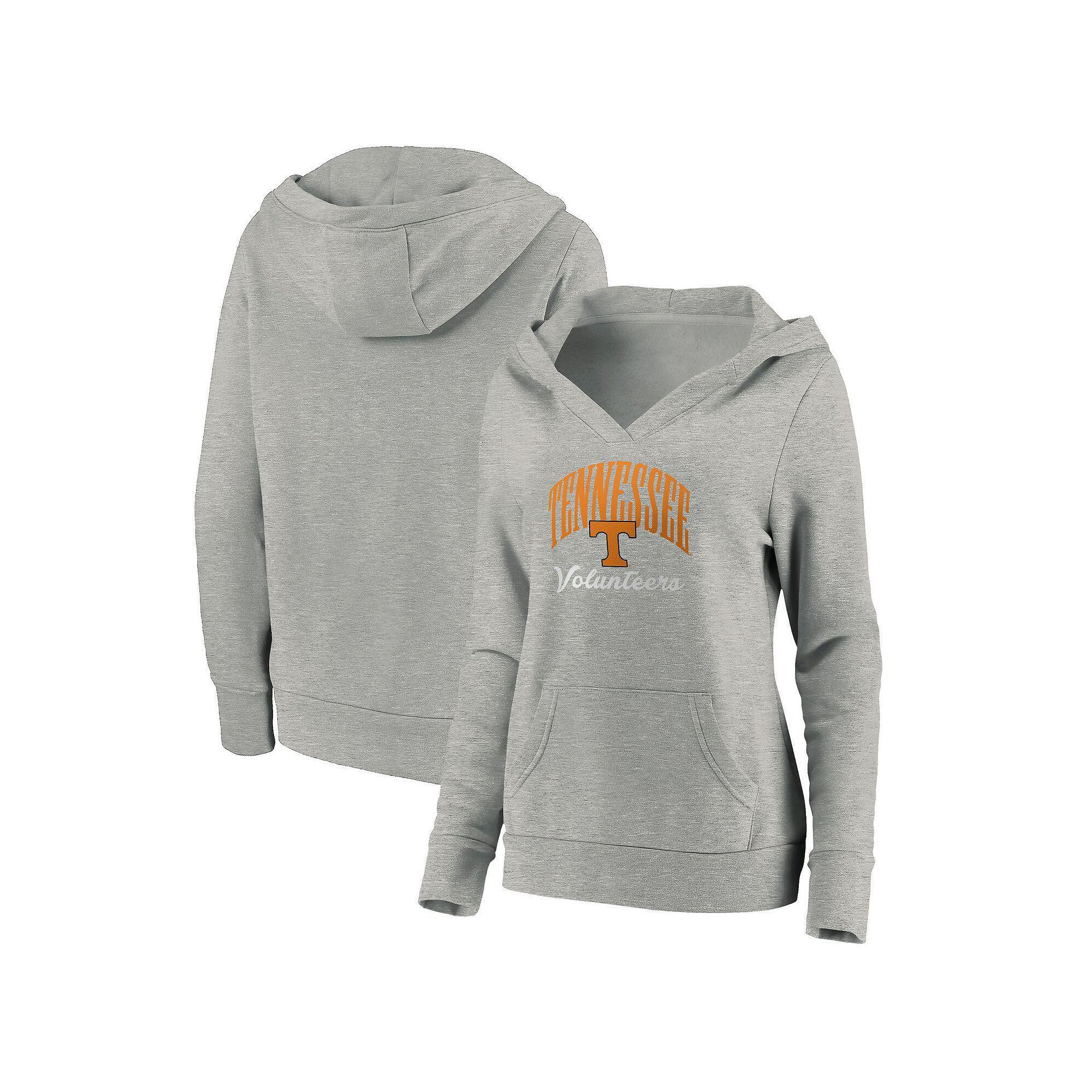 Women's Fanatics  Gray Tennessee Volunteers Victory Script V-Neck Pullover Hoodie, Size: Small, Grey Product Image