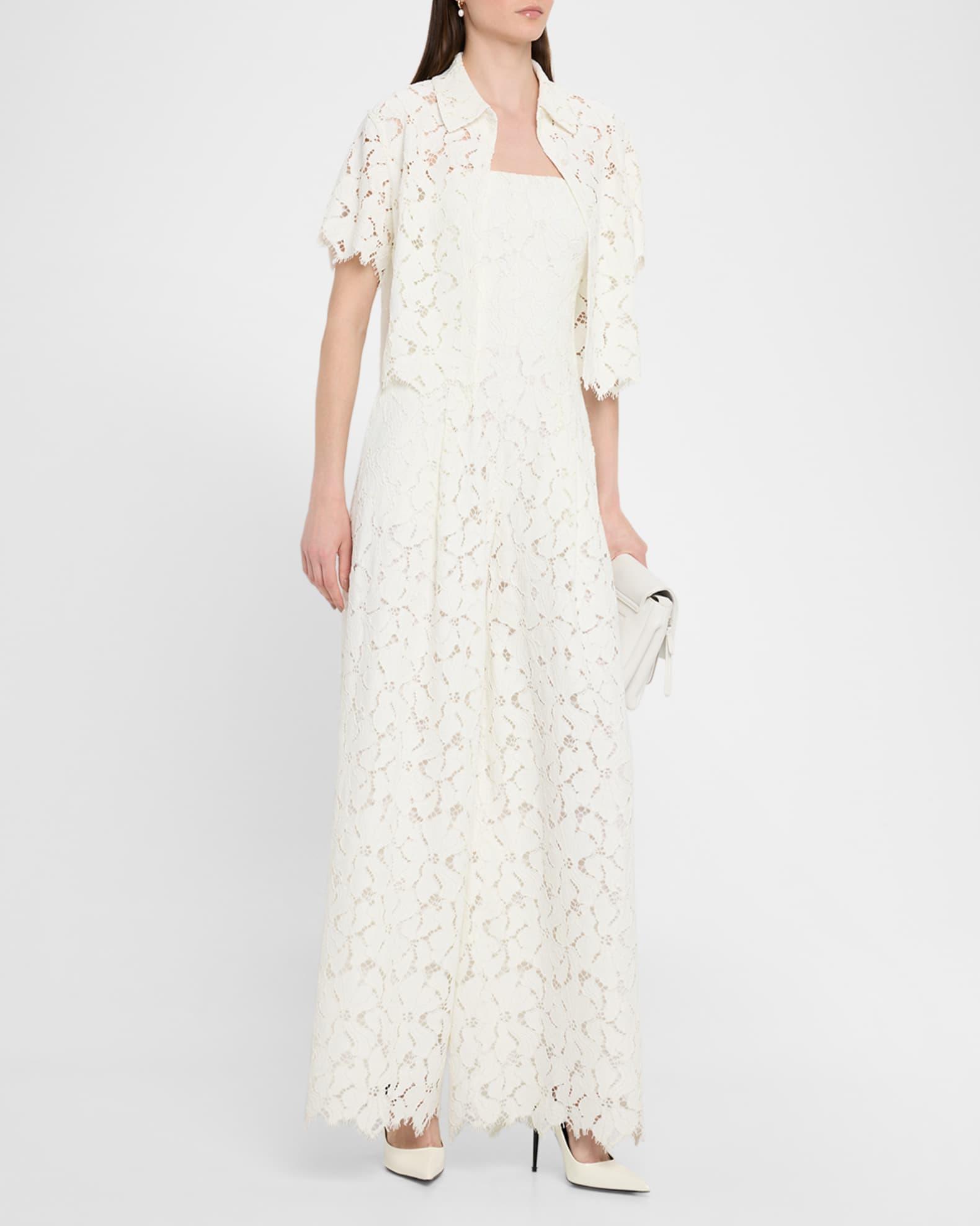 Rebecca Strapless Corded Lace Wide-Leg Jumpsuit Product Image