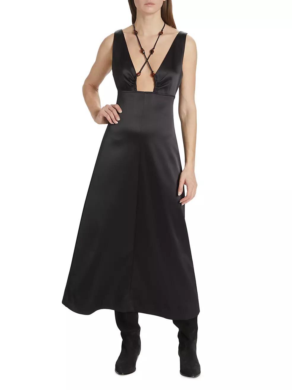 Satin Halter Dress Product Image