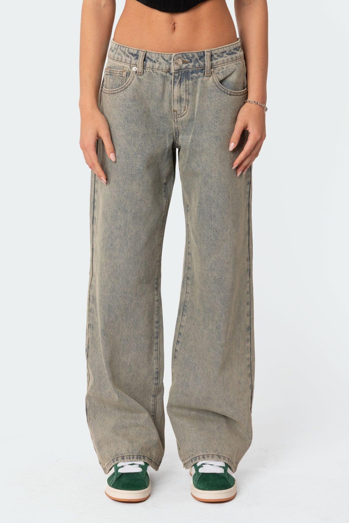Magda Low Rise Acid Wash Jeans Product Image