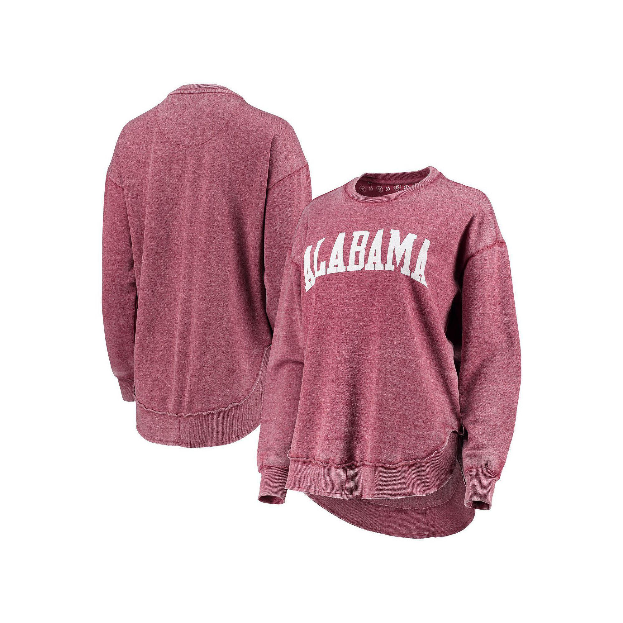 Women's Pressbox Crimson Alabama Crimson Tide Vintage Wash Pullover Sweatshirt, Size: Large, Red Product Image