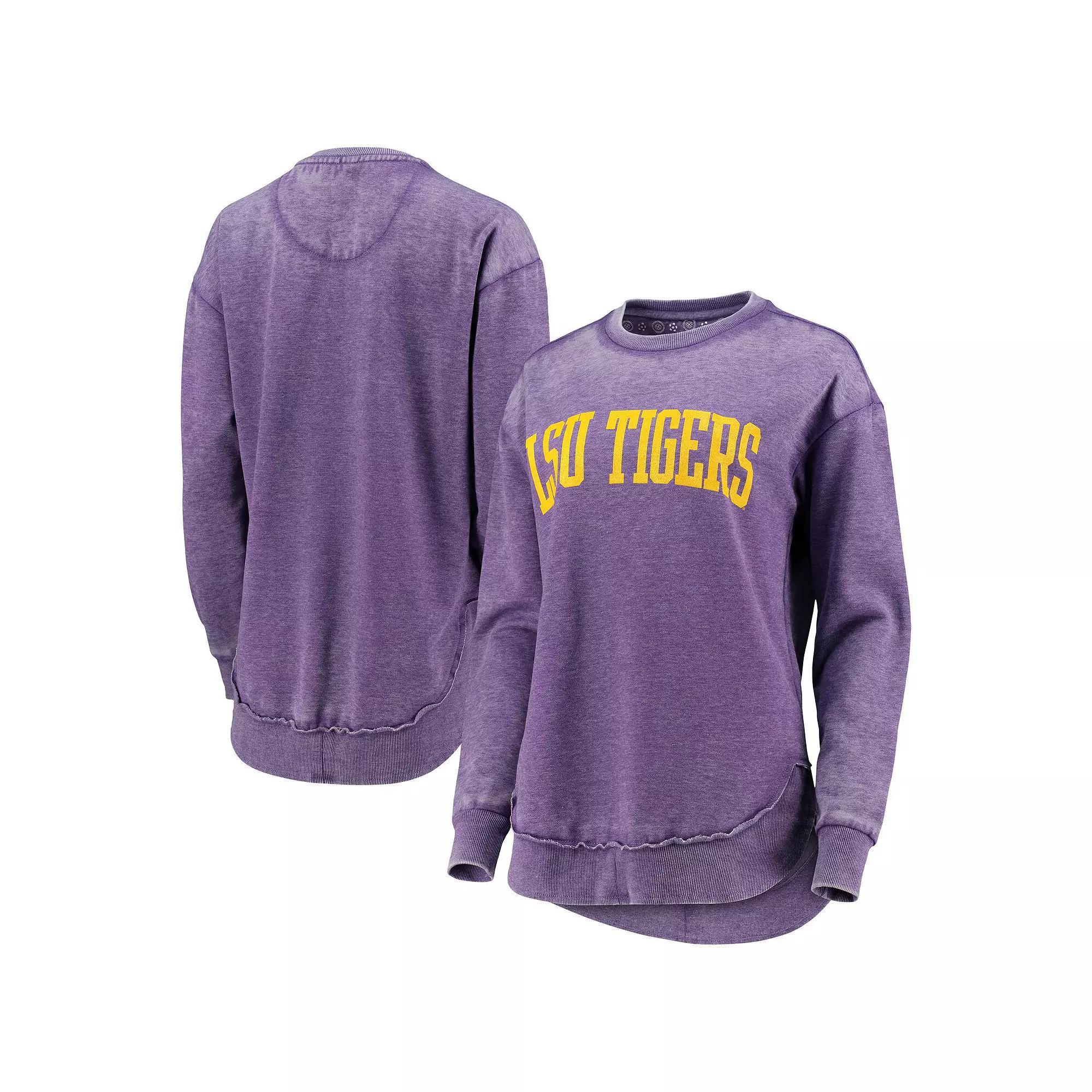 Women's Pressbox Purple LSU Tigers Vintage Wash Pullover Sweatshirt, Size: Medium Product Image