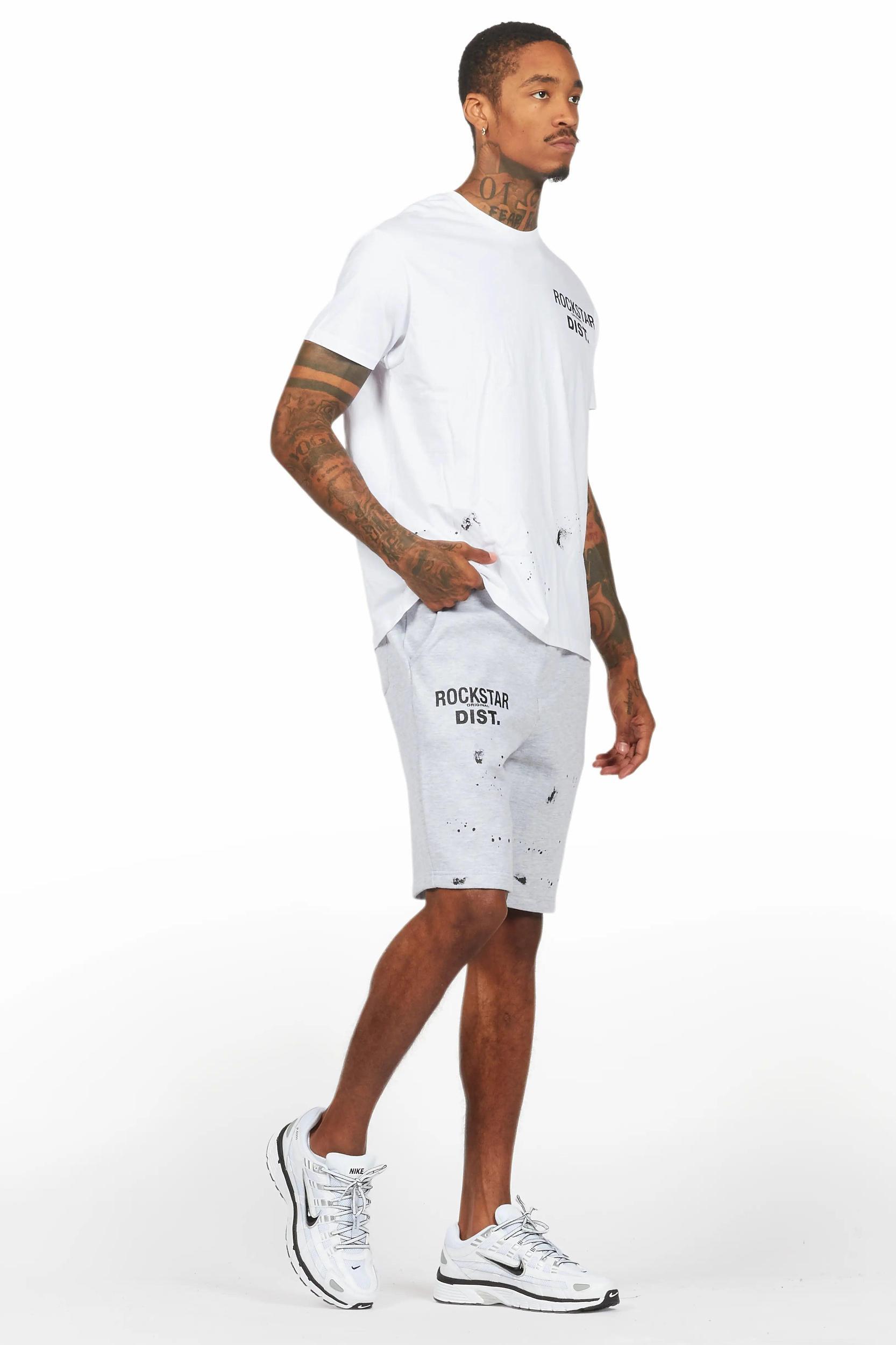 Lezaria White/Grey T-Shirt Short Set Female Product Image