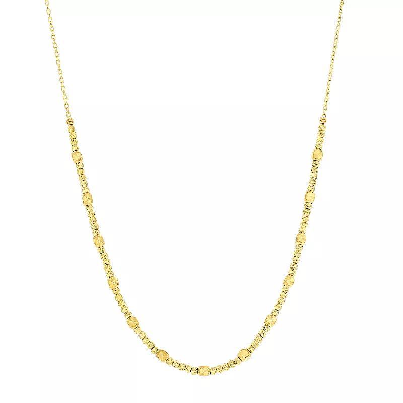 Divine Gold 14k Gold Beaded Necklace, Women's, Size: 16-18" ADJ Product Image
