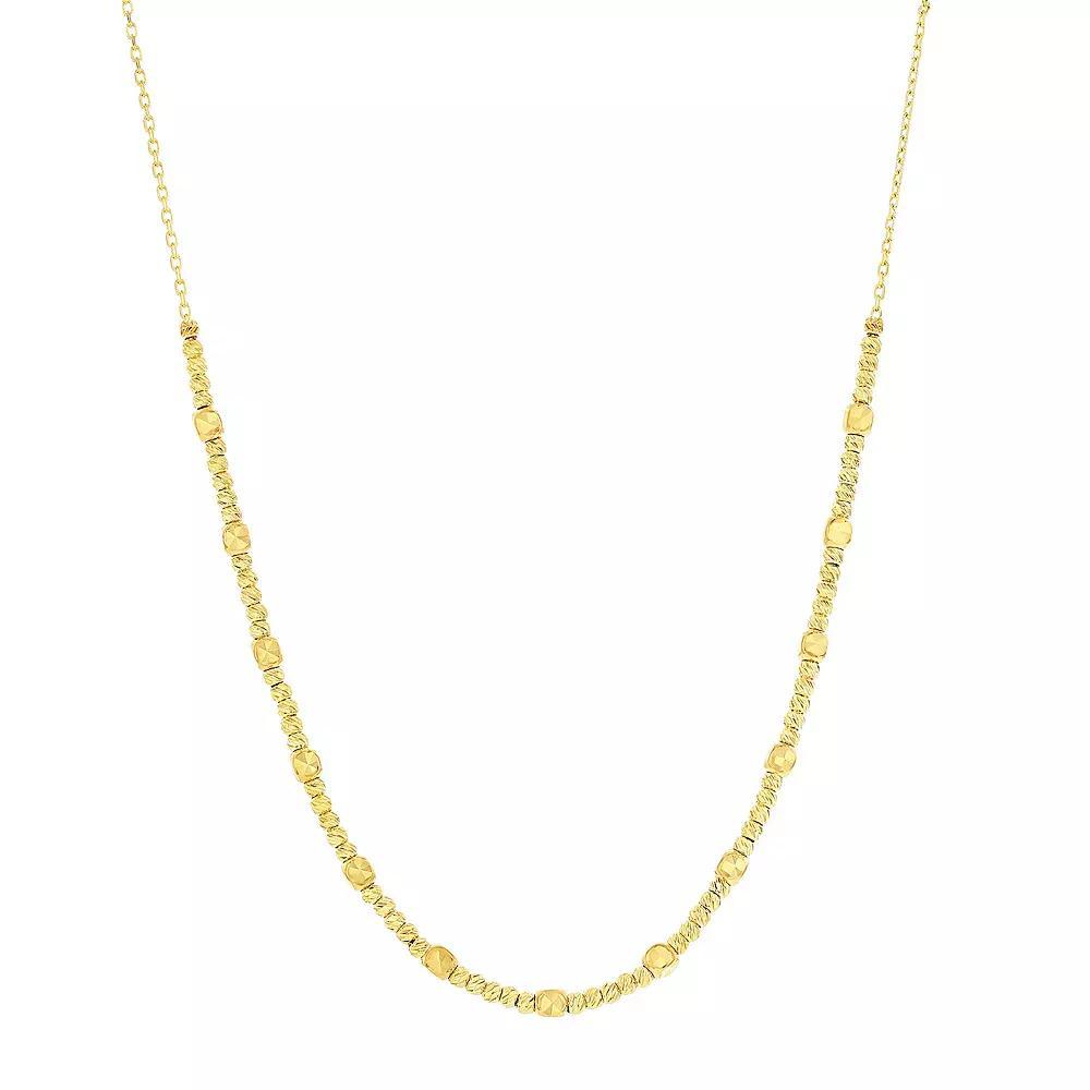 Divine Gold 14k Gold Beaded Necklace, Women's, Size: 16-18" ADJ Product Image