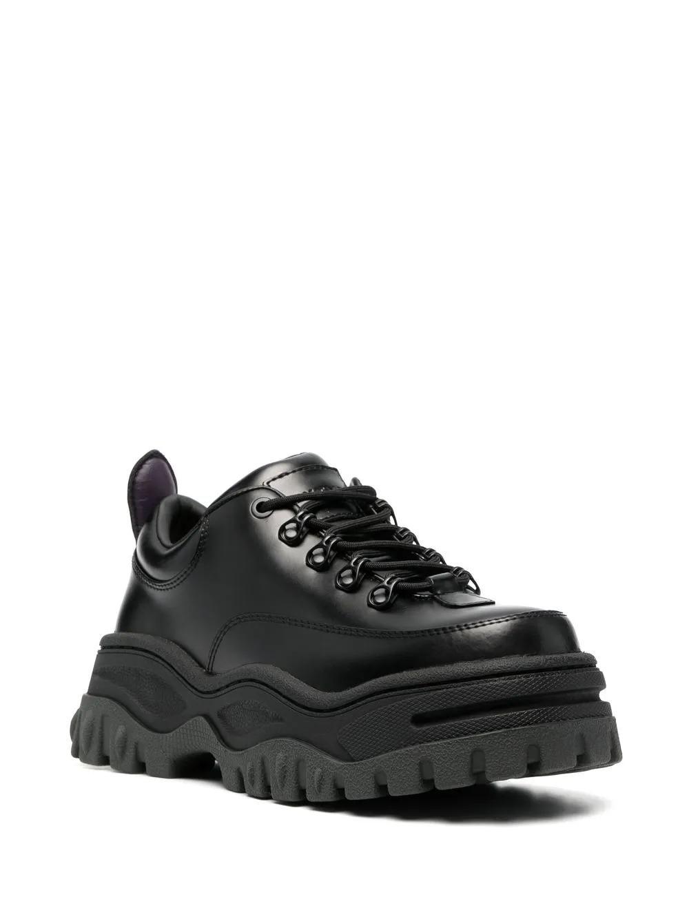 Angel leather chunky lace-up shoes Product Image