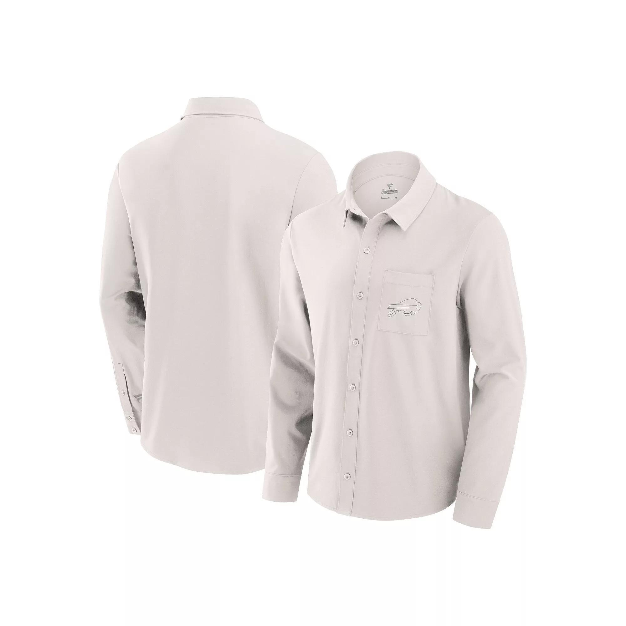 Men's Fanatics Cream Philadelphia Eagles Front Office Long Sleeve Button-Up Shirt, Size: XL, Beige Product Image