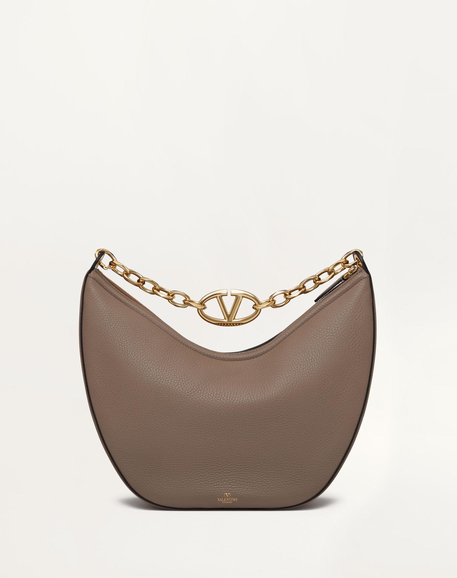 Vlogo Moon Medium Grainy Calfskin Hobo Bag With Chain Product Image