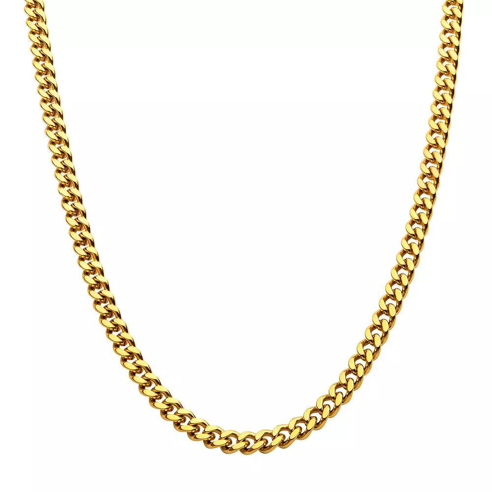 18k Gold Over Stainless Steel 8 mm Miami Cuban Chain Necklace, Men's, Size: 22", Gold Tone 8mm Product Image