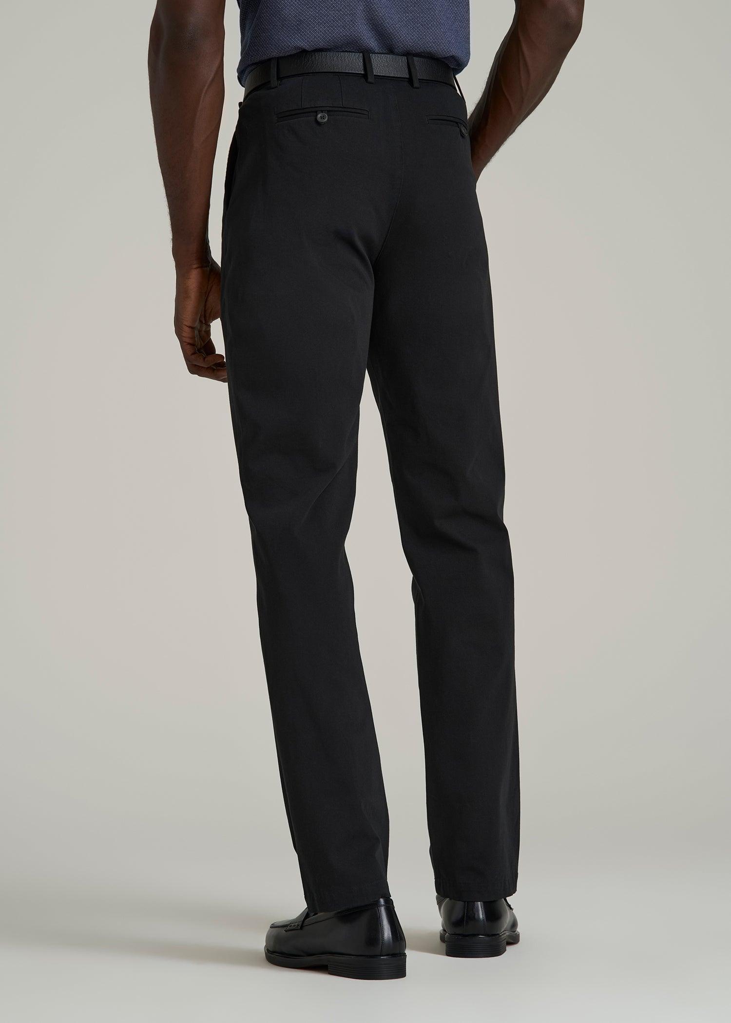 4 Way Stretch Commuter STRAIGHT Leg Chino Pants for Tall Men in Black Male Product Image