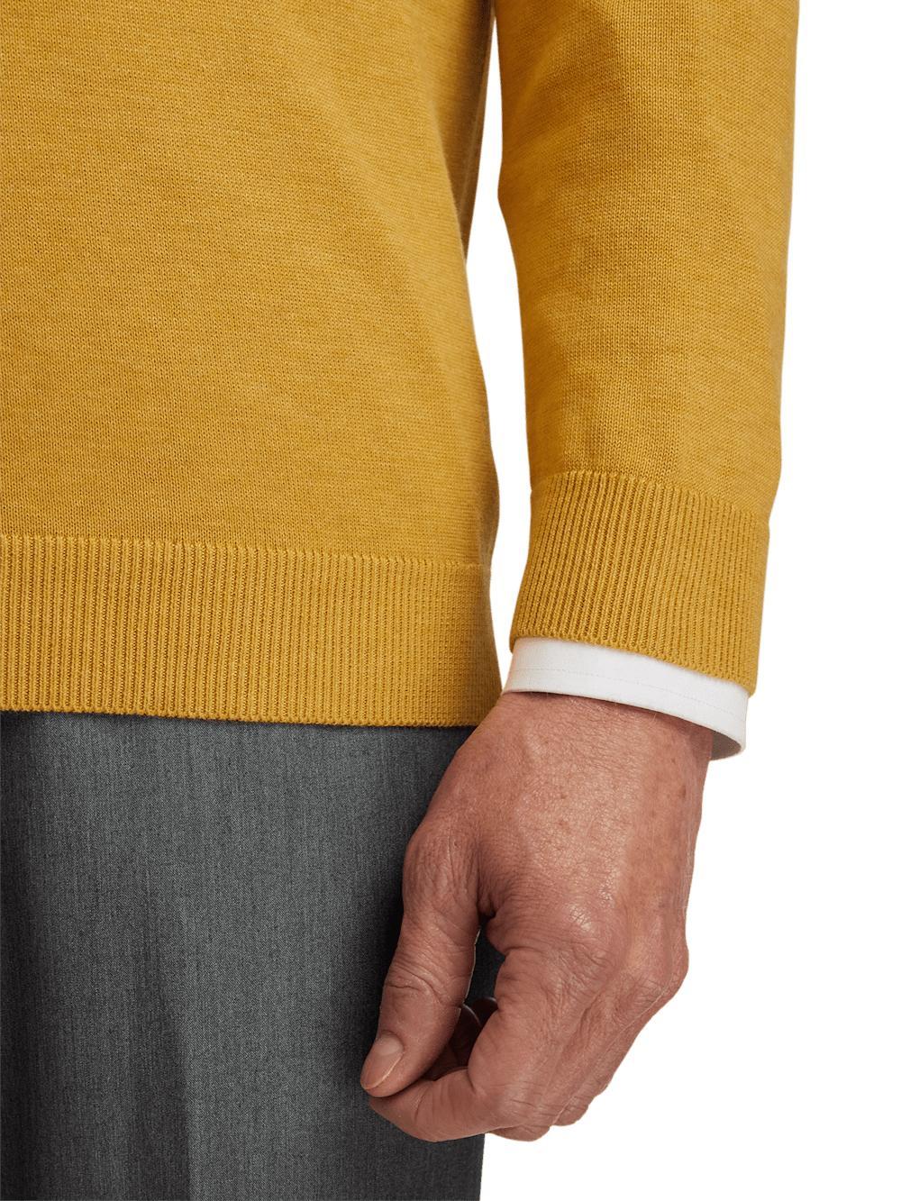Supima Cotton V-neck Sweater - Mustard Product Image