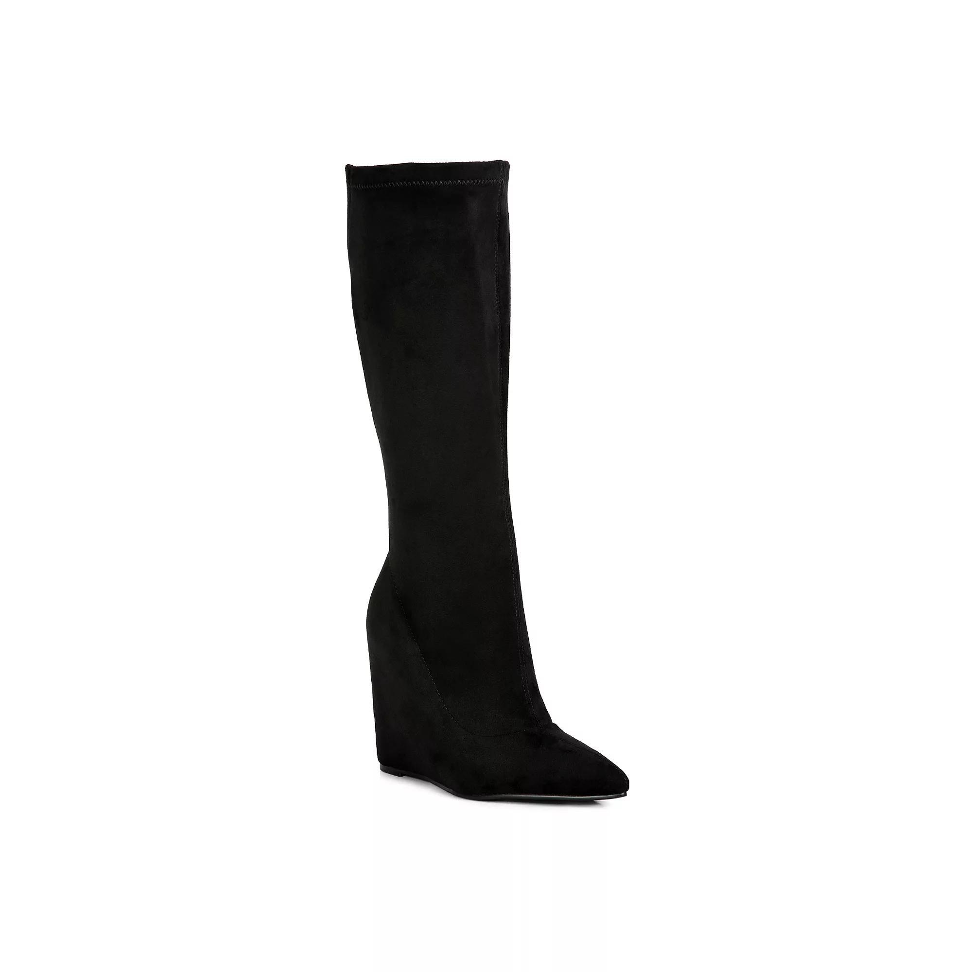 London Rag Gladol Women's Wedge Boots, Size: 9, Black Product Image