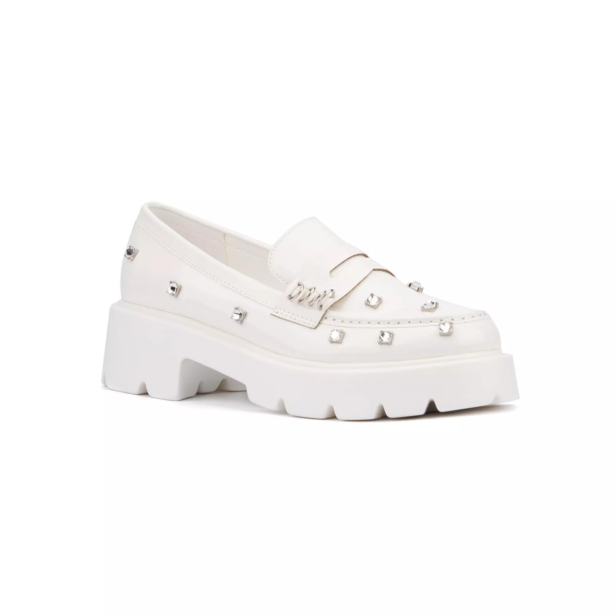 Olivia Miller Luscious Women's Rhinestone Loafers, Size: 9, White Product Image