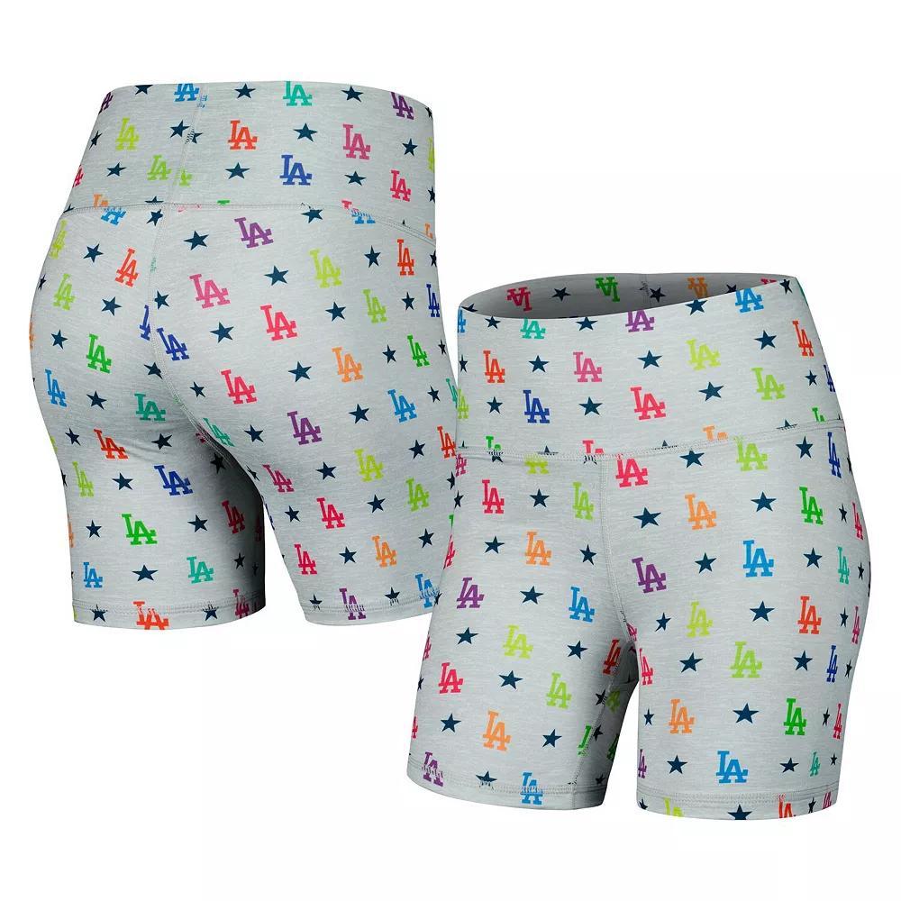 Women's Terez Gray Los Angeles Dodgers TLC Rainbow Shorts, Size: Small, Grey Product Image