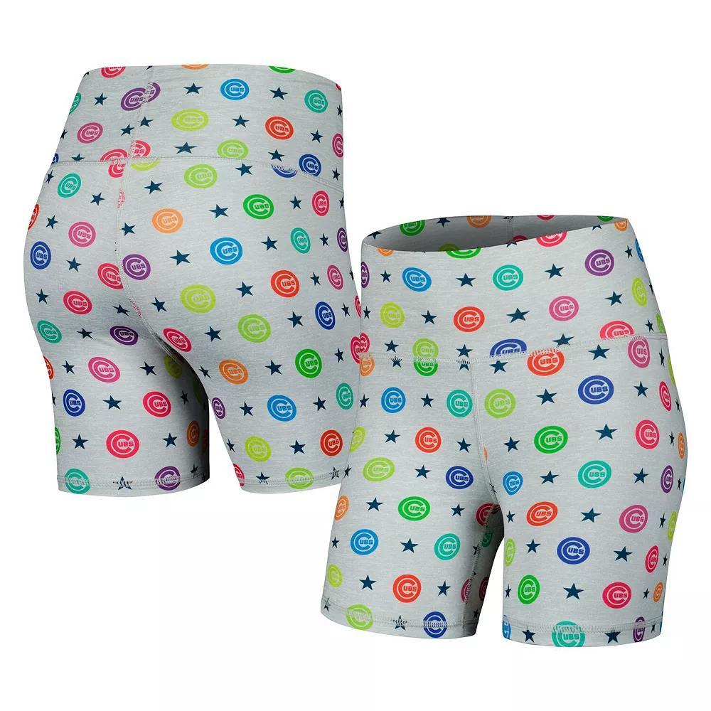 Women's Gray Chicago Cubs TLC Rainbow Shorts, Size: Small, Grey Product Image