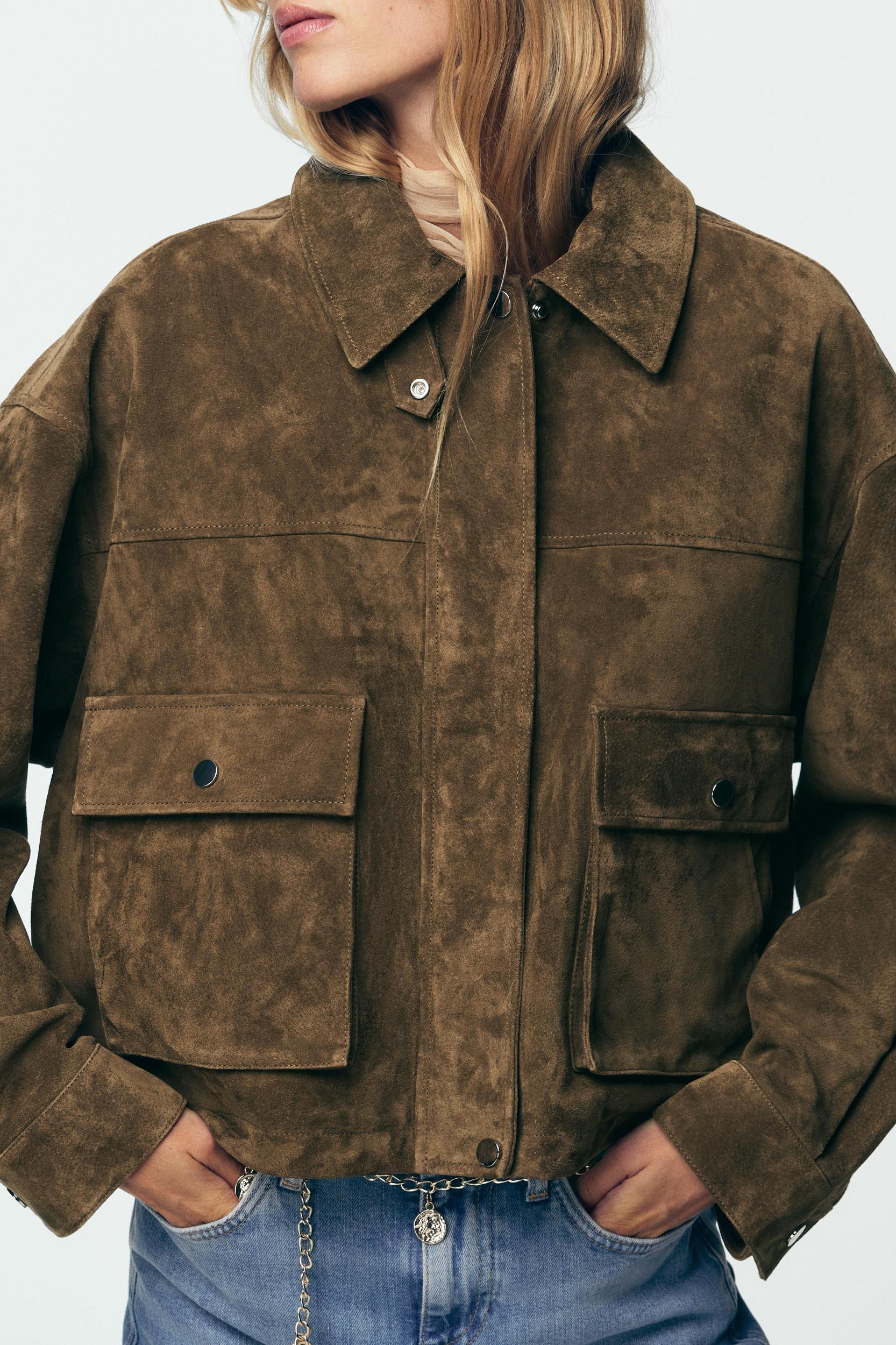 100% LEATHER BOMBER JACKET Product Image