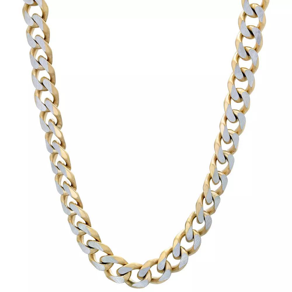 Mens LYNX Stainless Steel Curb Chain Necklace Silver Product Image