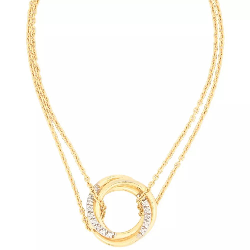 Meshmerise 18k Gold Over Sterling Silver 1/7 Carat T.W. Diamond Twisted Bracelet, Women's, Size: 7", Gold Tone Product Image