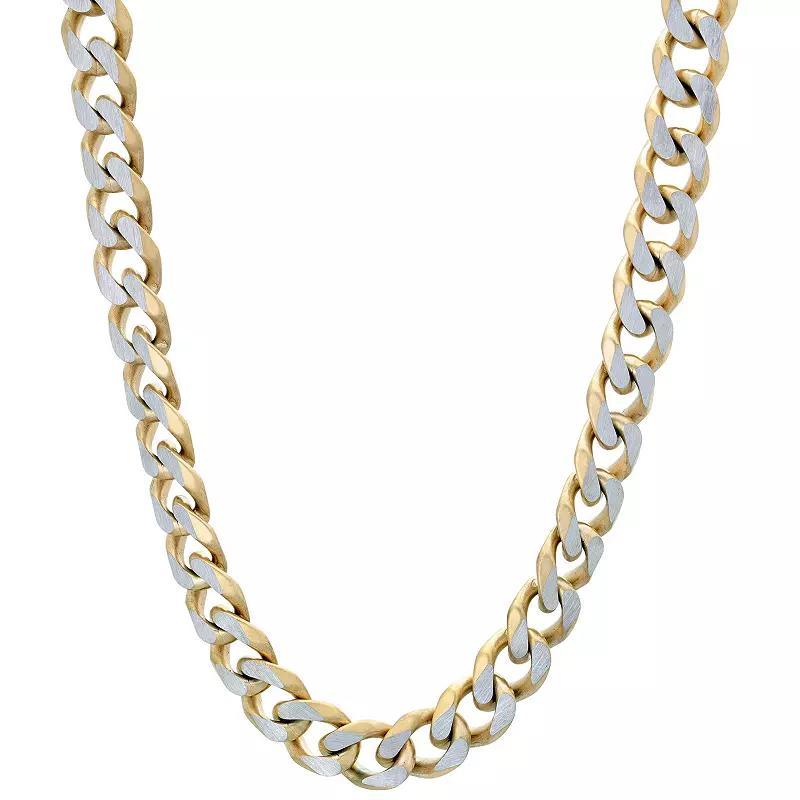 Mens LYNX Stainless Steel Curb Chain Necklace Silver Product Image