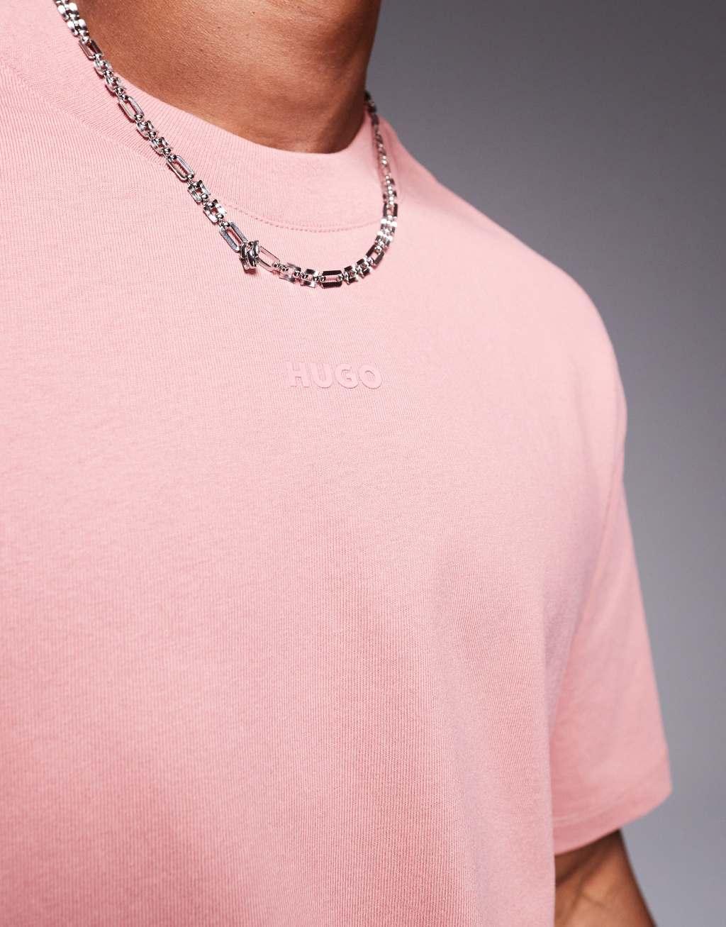 HUGO Red dapolino relaxed fit t-shirt in pink Product Image