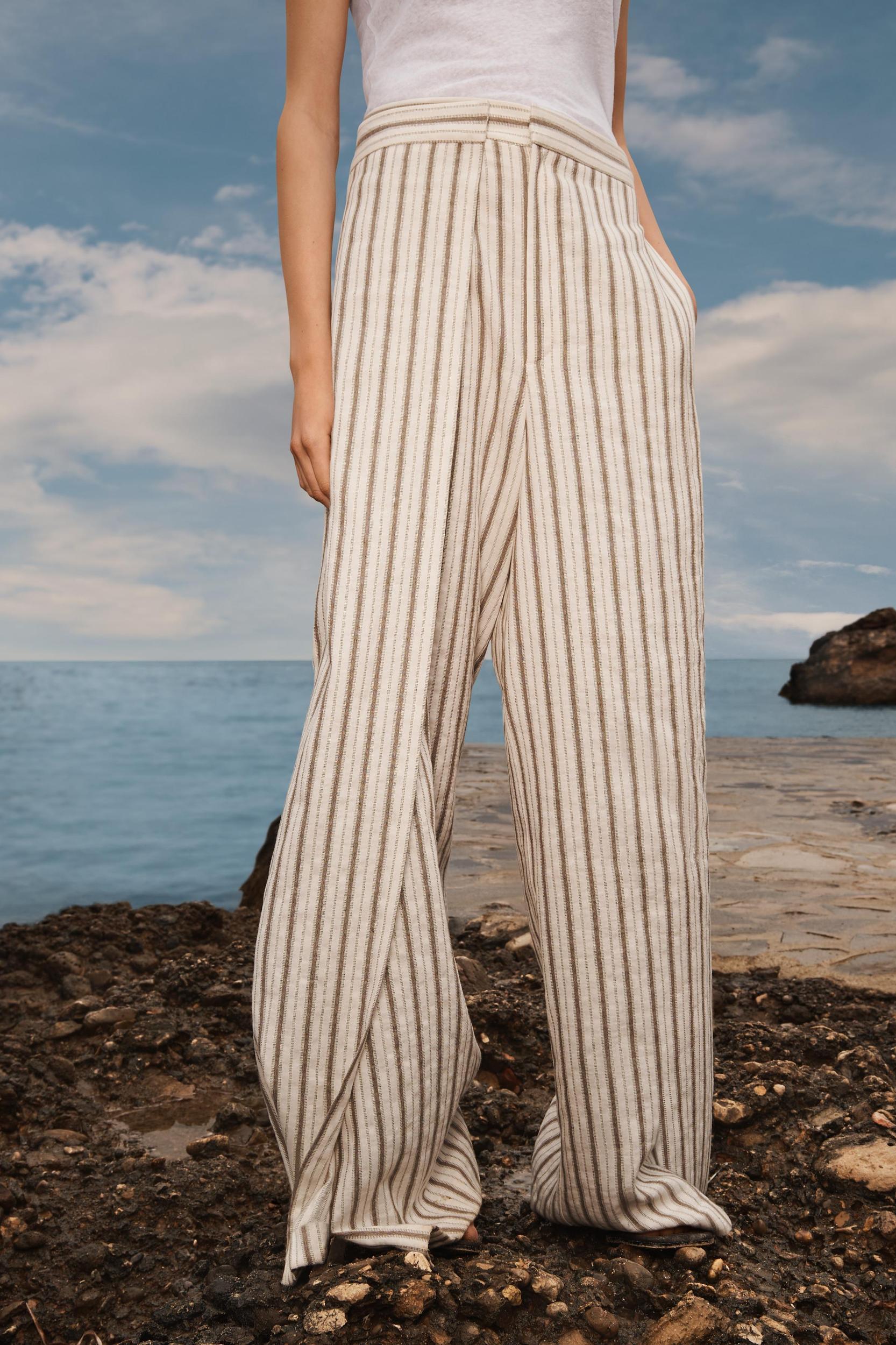 LIMITED EDITION STRIPED LINEN PANTS Product Image